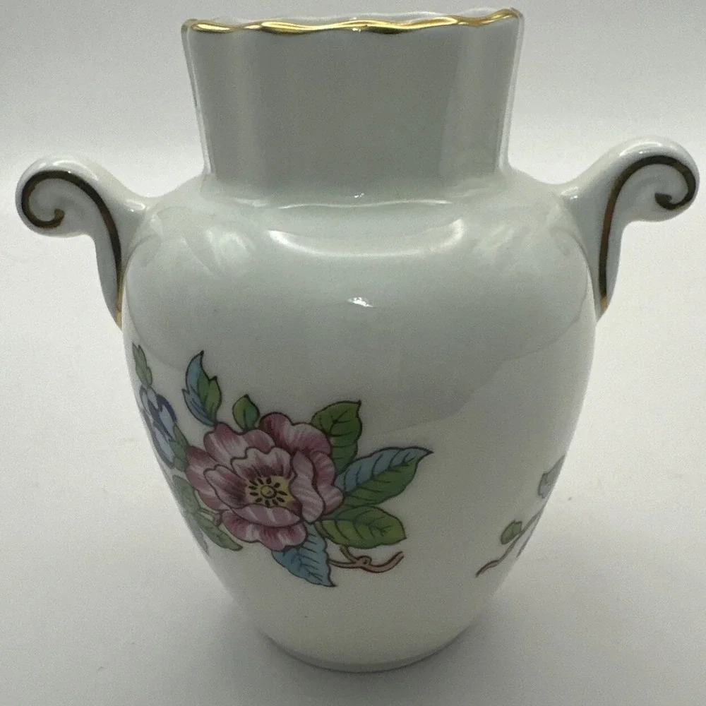 Aynsley Bud Vase Double Handle Pembroke Fine English Bone China 3.5